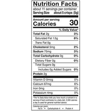 Mrs. Cubbison's Cheese Crisps - 100% Real Cheese, Keto Friendly, Great for Snacking and Salad Topper - Cheddar Flavor, 1.98 Ounce (Pack of 1)