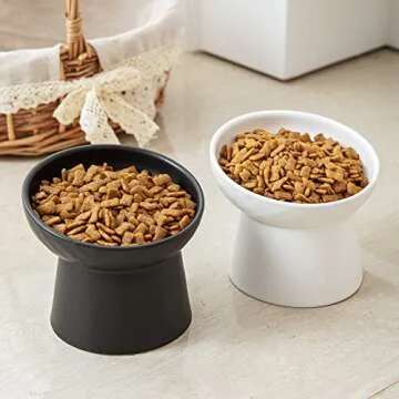 KITCHENLESTAR Elevated Cat Bowls for Easy Feeding