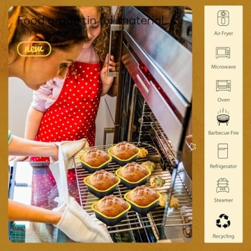 NPLUX 50 Pcs Mini Cake Pans with Lids & Spoons