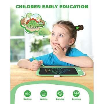 bravokids 10inch LCD Writing Tablet for Kids, Colorful Toddlers Toys Drawing Board, Educational Girl...