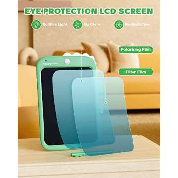 bravokids 10inch LCD Writing Tablet for Kids, Colorful Toddlers Toys Drawing Board, Educational GirlsToys, Unicorn Doodle Board Toys for 2 3 4 5 6 7 8 Year Old, Boys Birthday Christmas Gifts