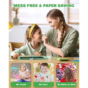 bravokids 10inch LCD Writing Tablet for Kids, Colorful Toddlers Toys Drawing Board, Educational GirlsToys, Unicorn Doodle Board Toys for 2 3 4 5 6 7 8 Year Old, Boys Birthday Christmas Gifts