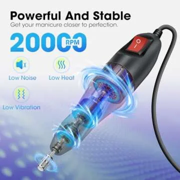 LAVAED Professional Electric Nail Drill Machine Nails File Electric Nail Drill Kit Low Noise Vibration with 156pcs Sanding Bands for Acrylic Nail Drill Gel Art Remover Polisher Manicure Pedicure