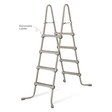 Funsicle 24'x12'x52" Oasis Designer Rectangular Frame Outdoor Above Ground Swimming Pool Set w/Accessories & Maintenance Kit, Brown Triple Basketweave