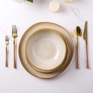 Delight in the AmorArc Ceramic Dinnerware Set - 18 Pieces!