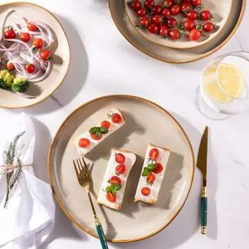 Delight in the AmorArc Ceramic Dinnerware Set - 18 Pieces!