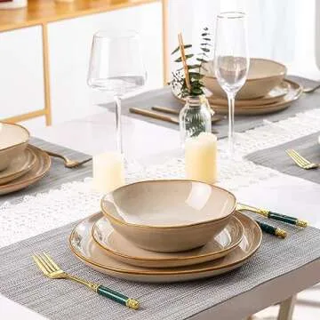 Delight in the AmorArc Ceramic Dinnerware Set - 18 Pieces!