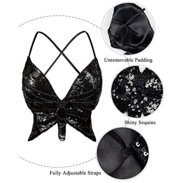 Shimmer Sequin Cami Crop Top for Themed Events