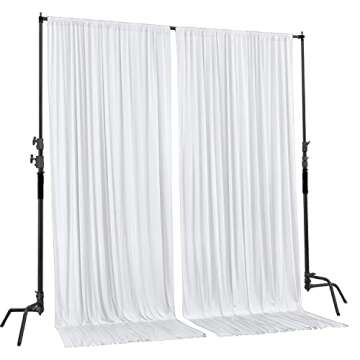 AK TRADING CO. 10 feet x 10 feet IFR Polyester Backdrop Drapes Curtains Panels with Rod Pockets - We...