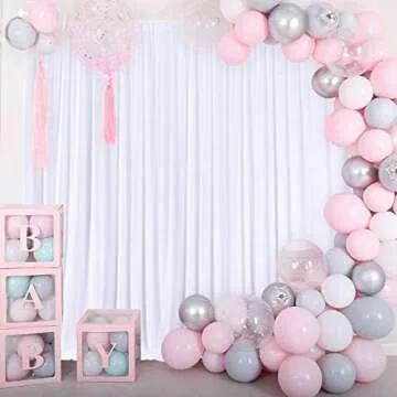 AK TRADING CO. 10 feet x 10 feet IFR Polyester Backdrop Drapes Curtains Panels with Rod Pockets - Wedding Ceremony Party Home Window Decorations - White