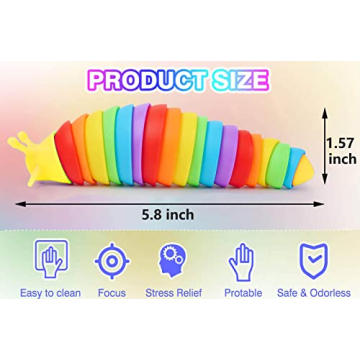 Kabvry Slug Fidget Toys for Kids and Adults Stress Relief