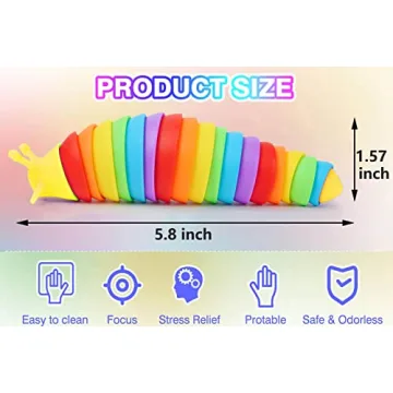 Kabvry Slug Fidget Toys for Kids and Adults Stress Relief