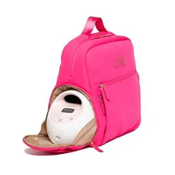 Sarah Wells Fiona Breast Pump Backpack - Neoprene, Machine Washable, Insulated Pockets, Pocket-In-Pocket System (Hot Pink)