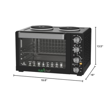 NutriChef 30 Quart Kitchen Oven & 2 Burner Cooker