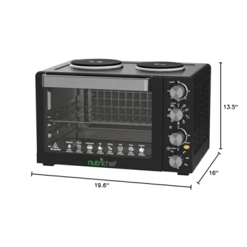 NutriChef 30 Quart Kitchen Oven & 2 Burner Cooker