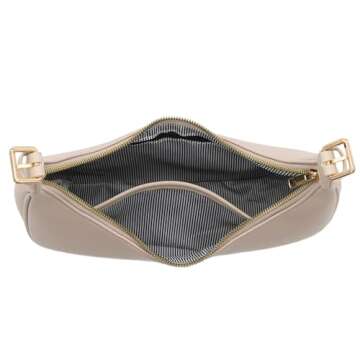 Elegant Crescent Shoulder Bag Underarm Purse (Sand)