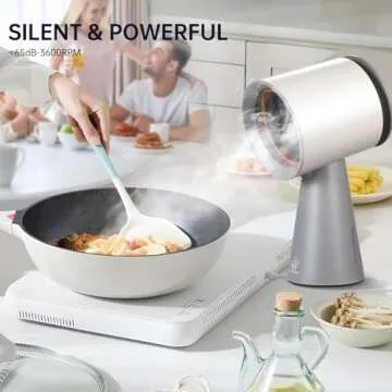 AMZCOOKTOP Portable Range Hood, Desktop Range Hood with 3 Speed Exhaust Fan,Low Noise & Large Oil Collection Cup,Detachable Aluminum Filter, Portable Kitchen Fan for Indoor BBQ, Rv-trip Cooking