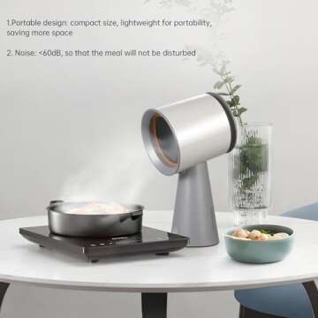 AMZCOOKTOP Portable Range Hood, Desktop Range Hood with 3 Speed Exhaust Fan,Low Noise & Large Oil Collection Cup,Detachable Aluminum Filter, Portable Kitchen Fan for Indoor BBQ, Rv-trip Cooking