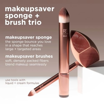 Real Techniques Makeupsaver Sponge Brush Trio Flawless Application