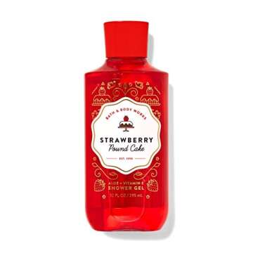 Bath & Body Works Skin Care Bundle Strawberry Pound Cake Wash Mist Cream Shower Gel and Lotion Full Size