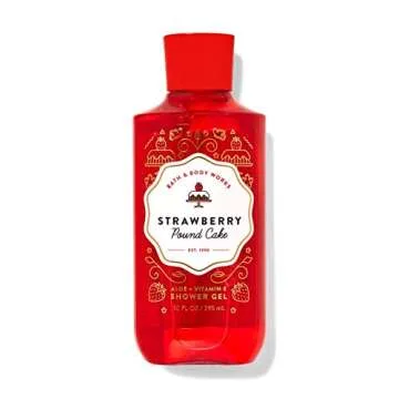 Bath & Body Works Skin Care Bundle Strawberry Pound Cake Wash Mist Cream Shower Gel and Lotion Full Size
