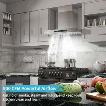 IKTCH 30" Range Hood with 900 CFM & Touch Control