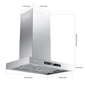 IKTCH 30" Range Hood with 900 CFM & Touch Control