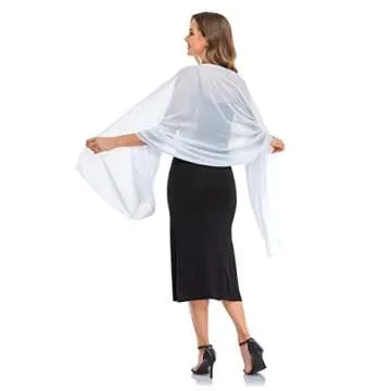 Pukguro Elegant Chiffon Shawl Wraps for Women