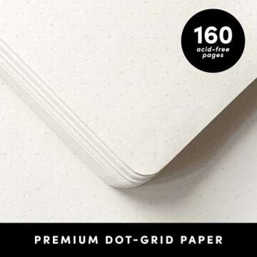 PAPERAGE Dotted Journal Notebook, (Red), 160 Pages, Medium 5.6 inches x 8 inches - 100 GSM Thick Paper, Hardcover