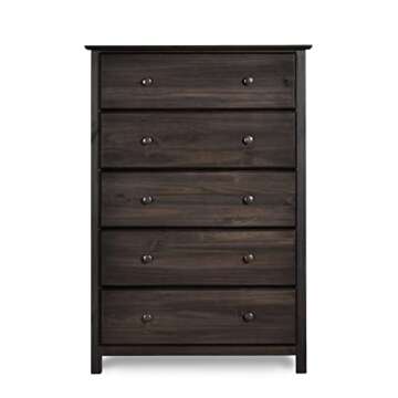 Grain Wood Furniture Shaker 5-Drawer Chest for Every Home