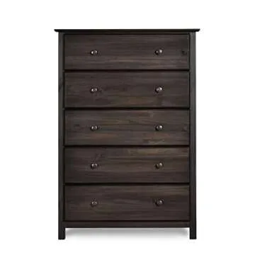 Grain Wood Furniture Shaker 5-Drawer Chest for Every Home