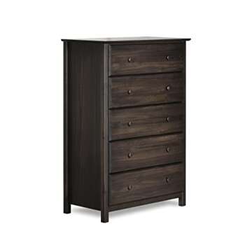 Grain Wood Furniture Shaker 5-Drawer Chest for Every Home