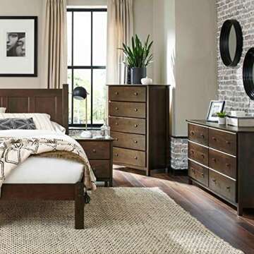 Grain Wood Furniture Shaker 5-Drawer Chest for Every Home