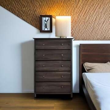 Grain Wood Furniture Shaker 5-Drawer Chest for Every Home