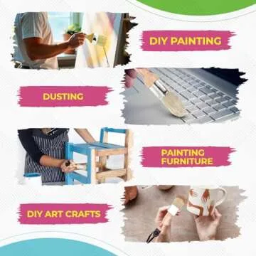 Chalk Paint Brush Set for Furniture – 5PC Natural Bristle, 3 Small and 2 Large Wax Brushes (2.5"), Perfect for Painting, Stenciling, and Waxing, Compatible with Chalk Paint and Furniture Wax