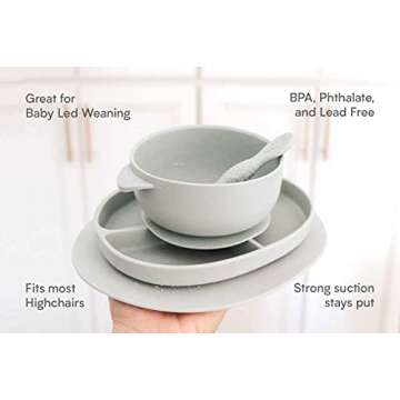 Ullabelle Toddler Plates & Bowls Set - BPA Free Silicone