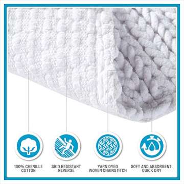 Madison Park Lasso Chenille Bath Rug: Non-Slip & Absorbent