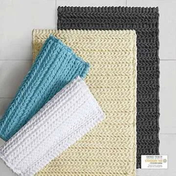 Madison Park Lasso Chenille Bath Rug: Non-Slip & Absorbent