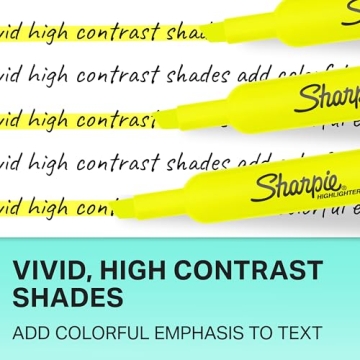 Sharpie Tank Style Highlighters, Chisel Tip, Fluorescent Yellow, 36 Count