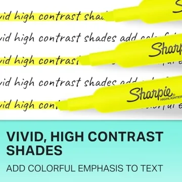 Sharpie Tank Style Highlighters, Chisel Tip, Fluorescent Yellow, 36 Count