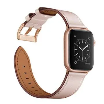 OUHENG Genuine Leather Band for Apple Watch - Stylish & Durable