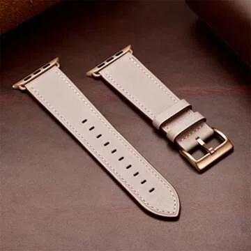 OUHENG Genuine Leather Band for Apple Watch - Stylish & Durable