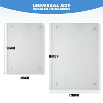 Mymonfif Tempered Glass Cutting Board for Kitchen, Clear Glass Board for Countertop, Heat Resistant,...