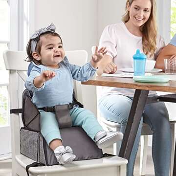Contours Explore 2-in-1 Baby Booster Seat and Backpack Diaper Bag for Hassle-Free Dining