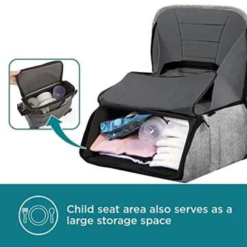 Contours Explore 2-in-1 Booster Seat & Diaper Bag - Gray