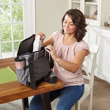 Contours Explore 2-in-1 Booster Seat & Diaper Bag - Gray