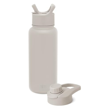 Simple Modern Water Bottle with Straw and Chug Lid Vacuum Insulated Stainless Steel Metal Thermos Bo...
