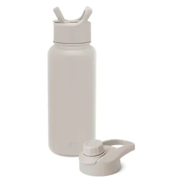 Simple Modern Water Bottle with Straw and Chug Lid Vacuum Insulated Stainless Steel Metal Thermos Bo...