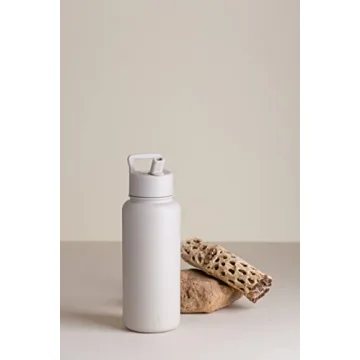 Simple Modern Water Bottle with Straw and Chug Lid Vacuum Insulated Stainless Steel Metal Thermos Bottles | Reusable Leak Proof BPA-Free Flask for Sports | Summit Collection | 32oz, Almond Birch