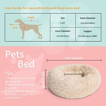 Small Dog Bed Calming Dogs Bed for Small Medium Large Dogs Anti-Anxiety Puppy Bed Machine Washable W...